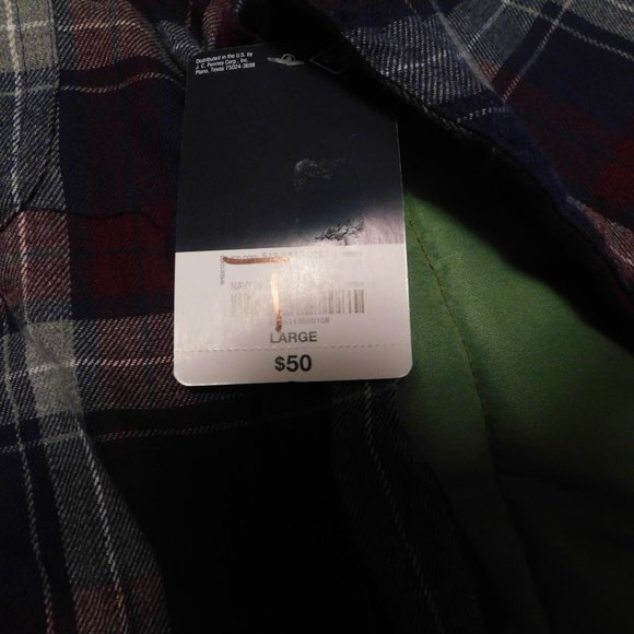 Navy Plaid L Button Down Shirt NWT - Picture 6 of 6